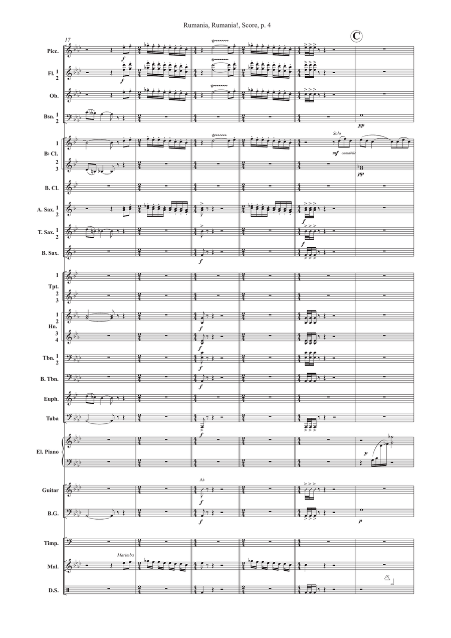 Rumania, Rumania (Score and Parts) Concert Band scores gallery preview page 5