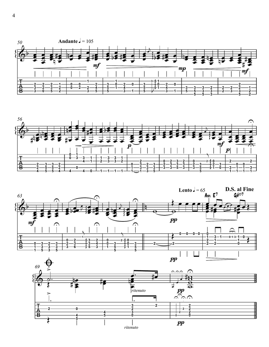 Nocturne Op 37 No 1 (arranged for guitar) Acoustic Guitar scores gallery preview page 4