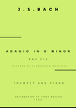 Adagio (BWV 974) - Bb Trumpet and Piano (Full Score and Parts)