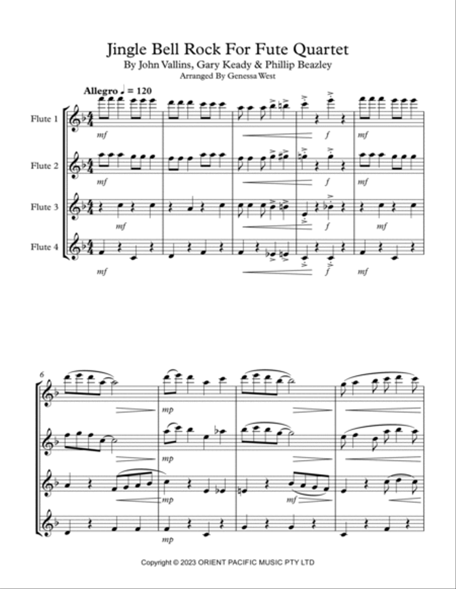 Jingle Bell Rock Flute scores gallery preview page 2
