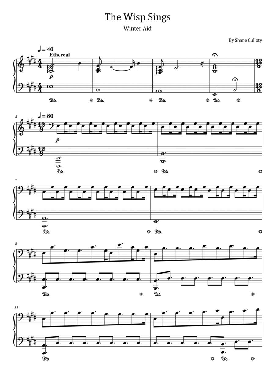 The Wisp Sings - Winter Aid - For Piano Solo Piano Solo scores gallery preview page 1