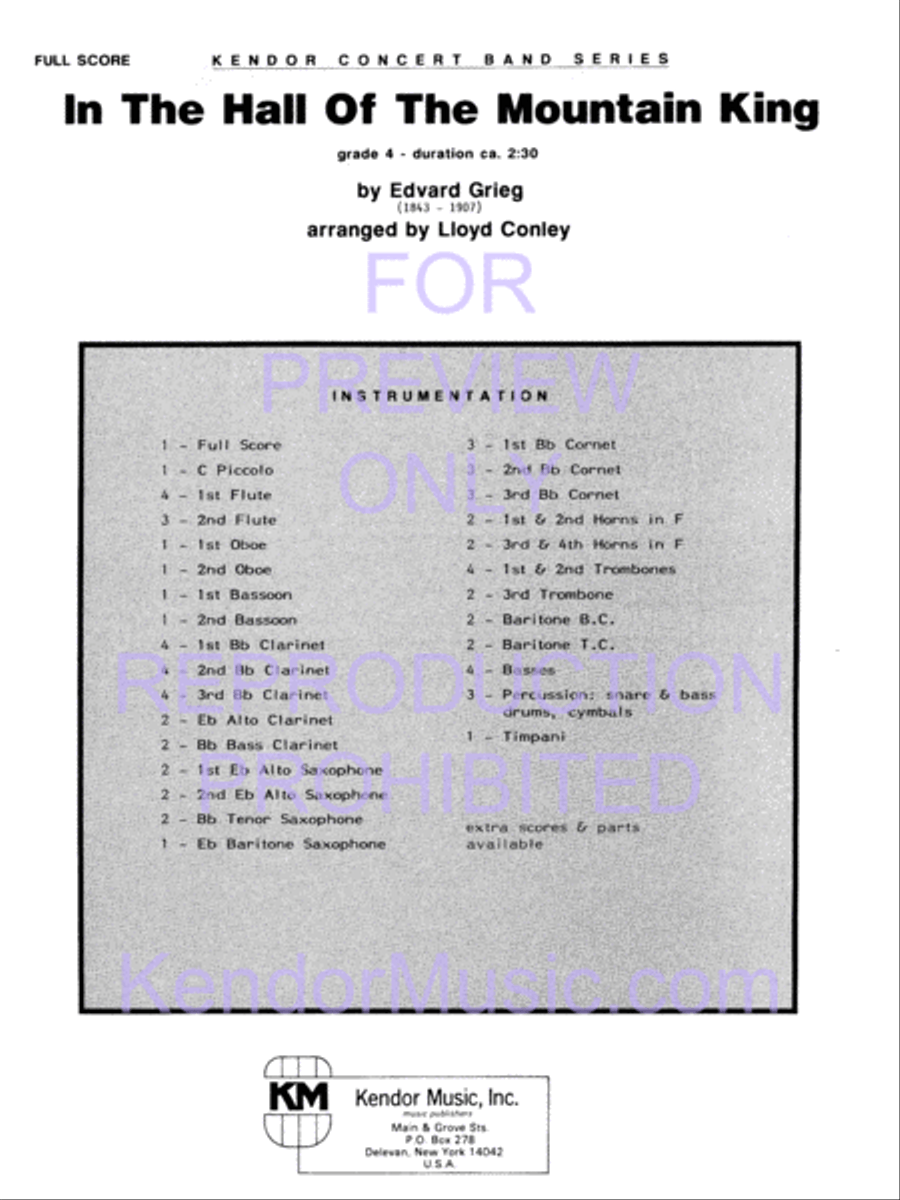 In The Hall Of The Mountain King Concert Band scores gallery preview page 2