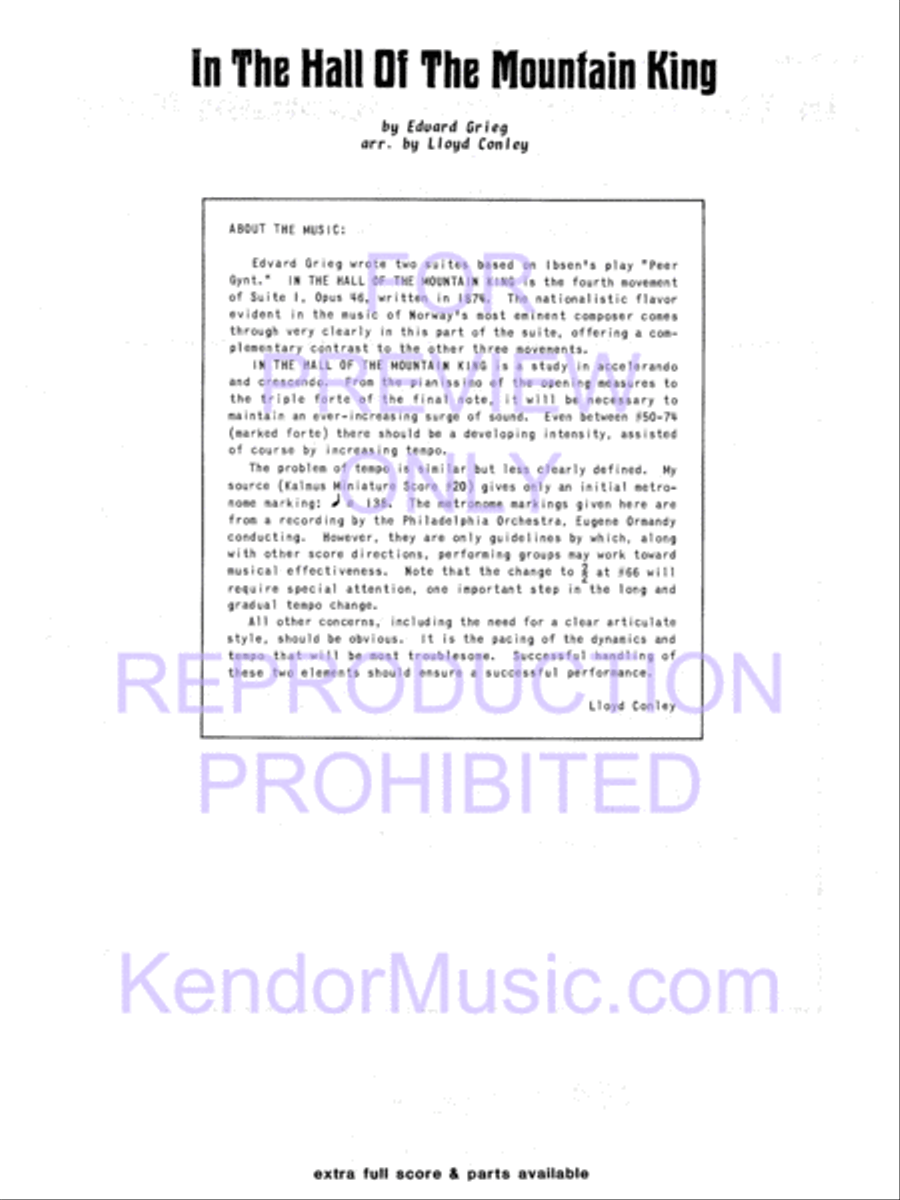 In The Hall Of The Mountain King Concert Band scores gallery preview page 3