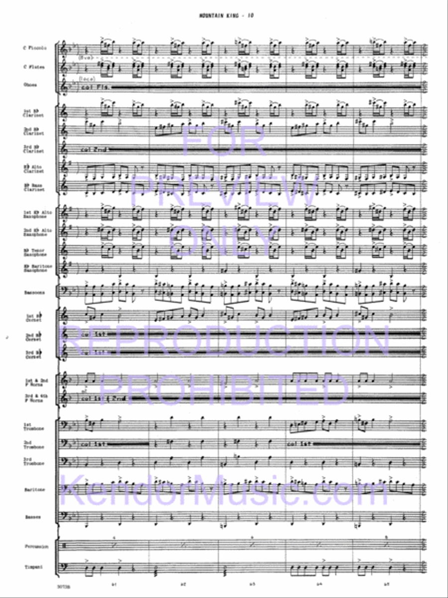 In The Hall Of The Mountain King Concert Band scores gallery preview page 13