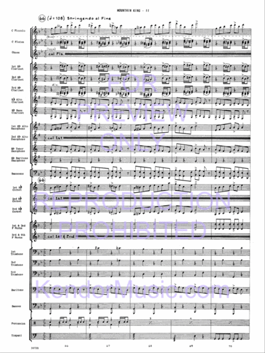 In The Hall Of The Mountain King Concert Band scores gallery preview page 14