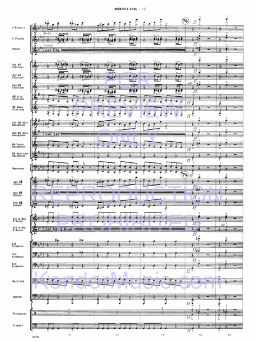 In The Hall Of The Mountain King Concert Band scores gallery preview page 15