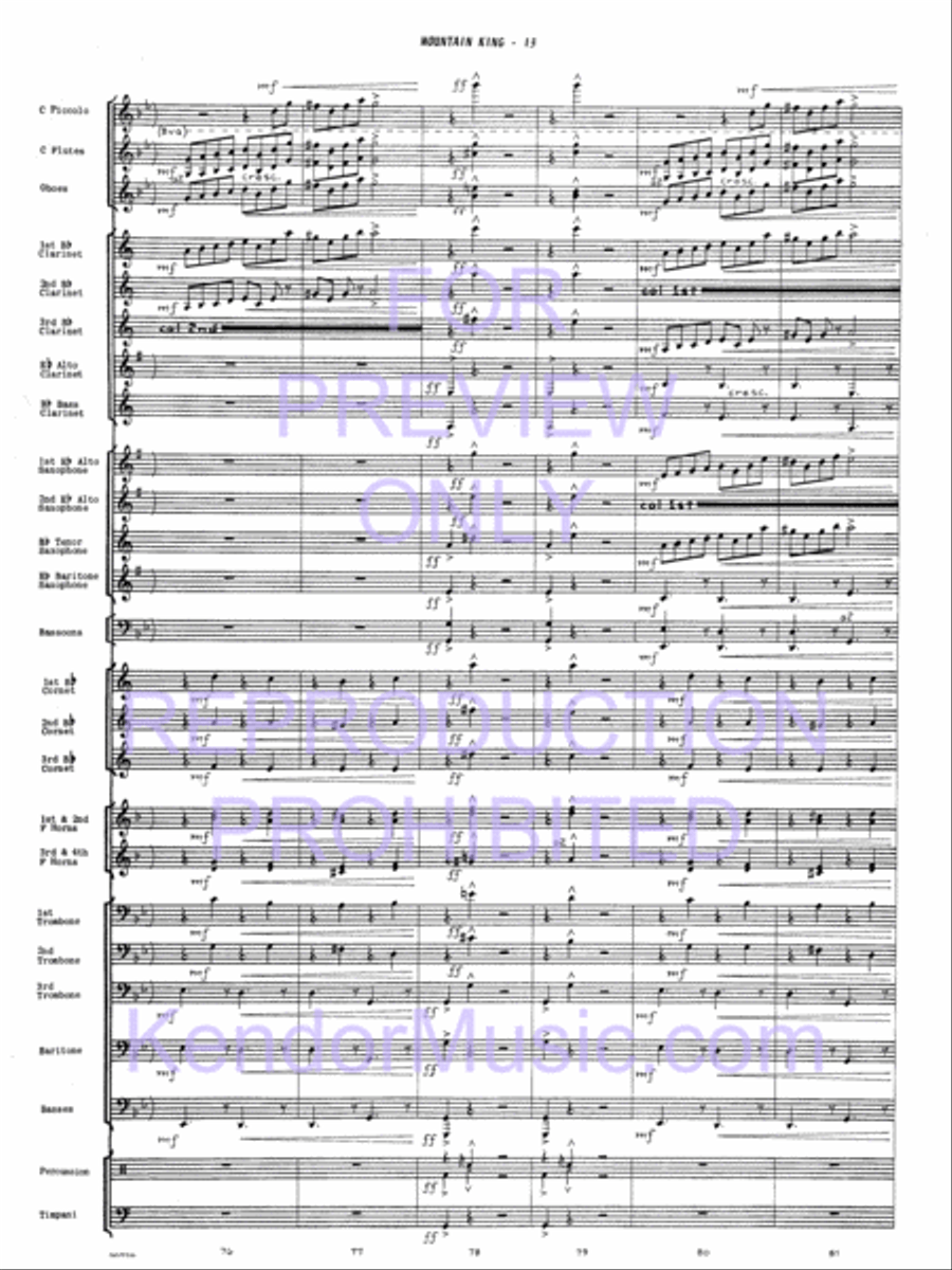 In The Hall Of The Mountain King Concert Band scores gallery preview page 16