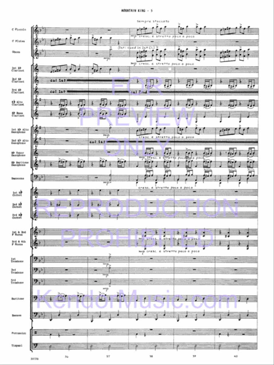 In The Hall Of The Mountain King Concert Band scores gallery preview page 8