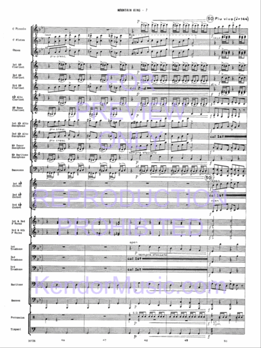 In The Hall Of The Mountain King Concert Band scores gallery preview page 10