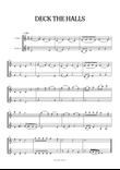 Deck the Halls for violin duet • intermediate Christmas song sheet music mini preview