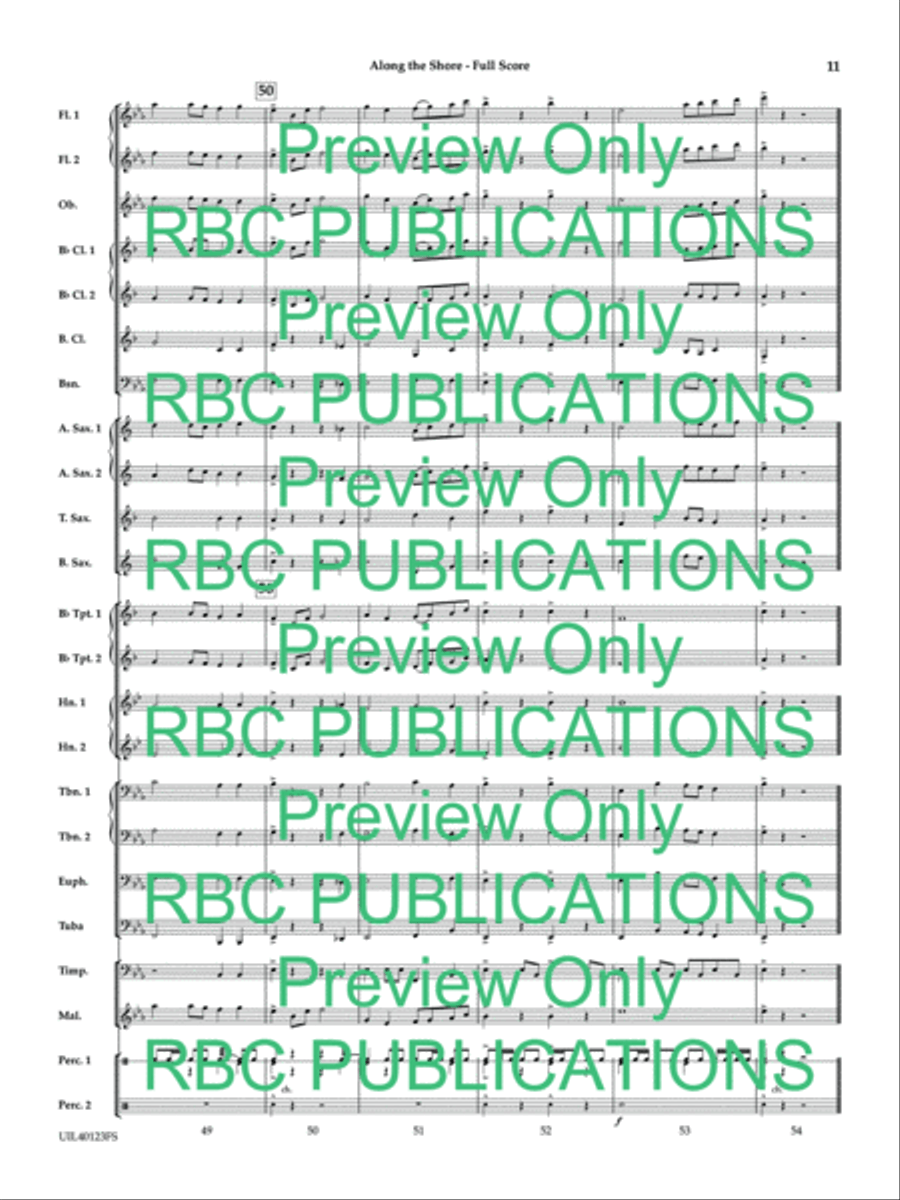 Along the Shores Along the Shores Concert Band scores gallery preview page 12