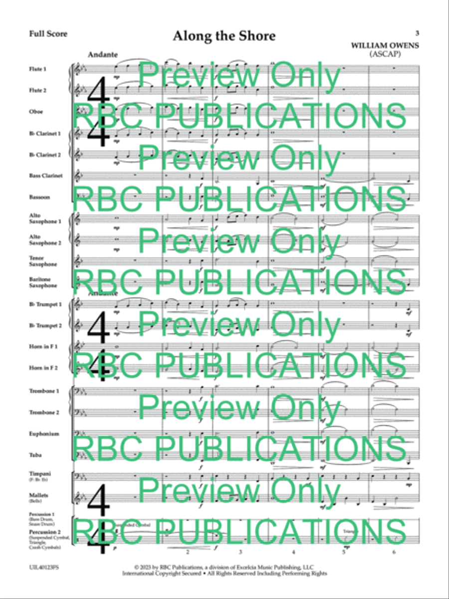 Along the Shores Along the Shores Concert Band scores gallery preview page 4