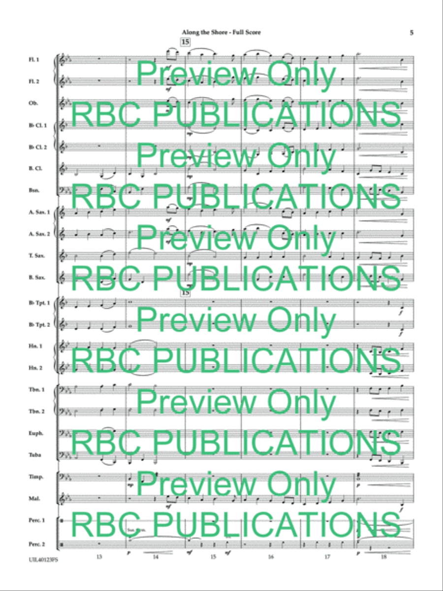 Along the Shores Along the Shores Concert Band scores gallery preview page 6