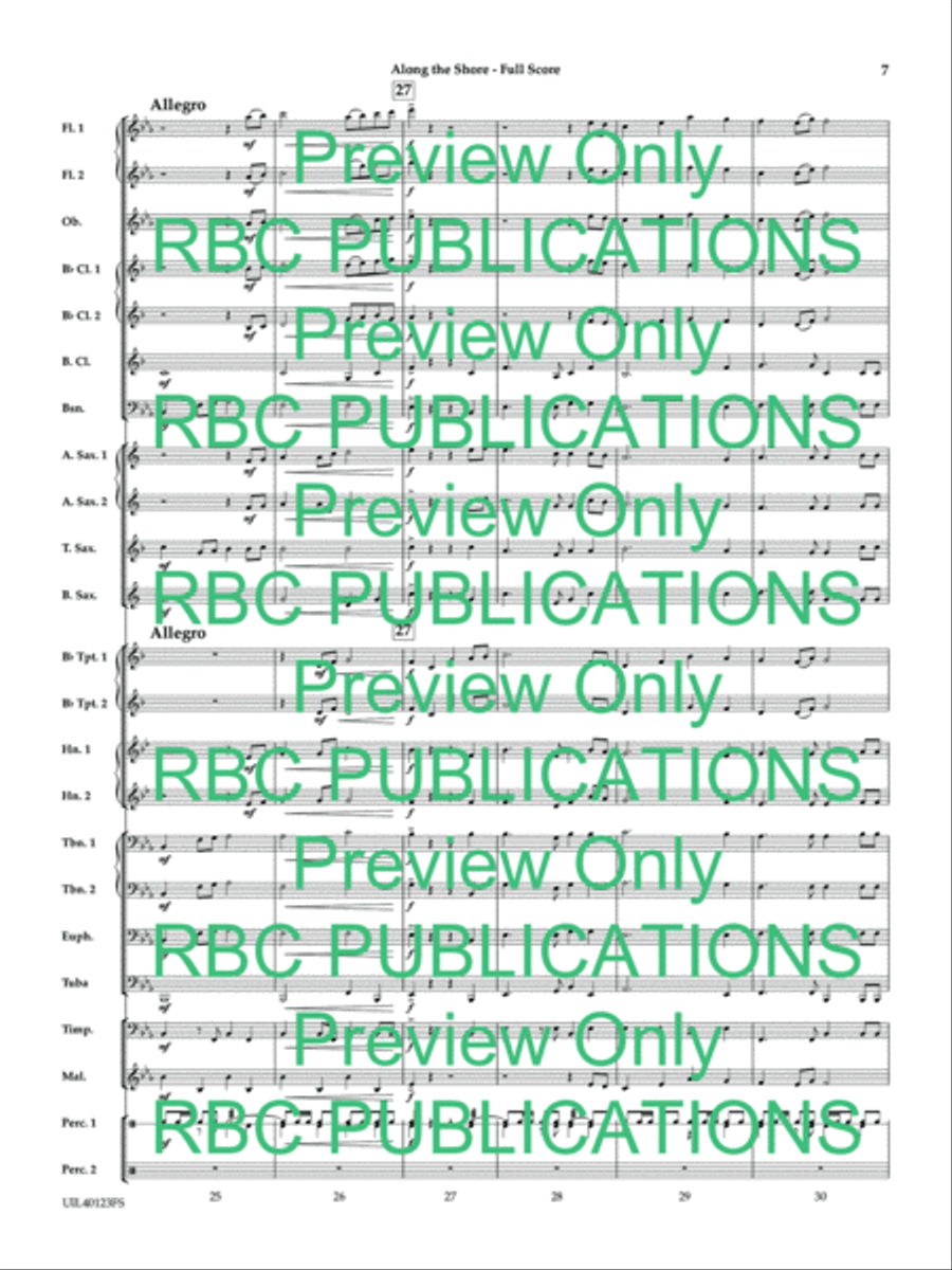 Along the Shores Along the Shores Concert Band scores gallery preview page 8