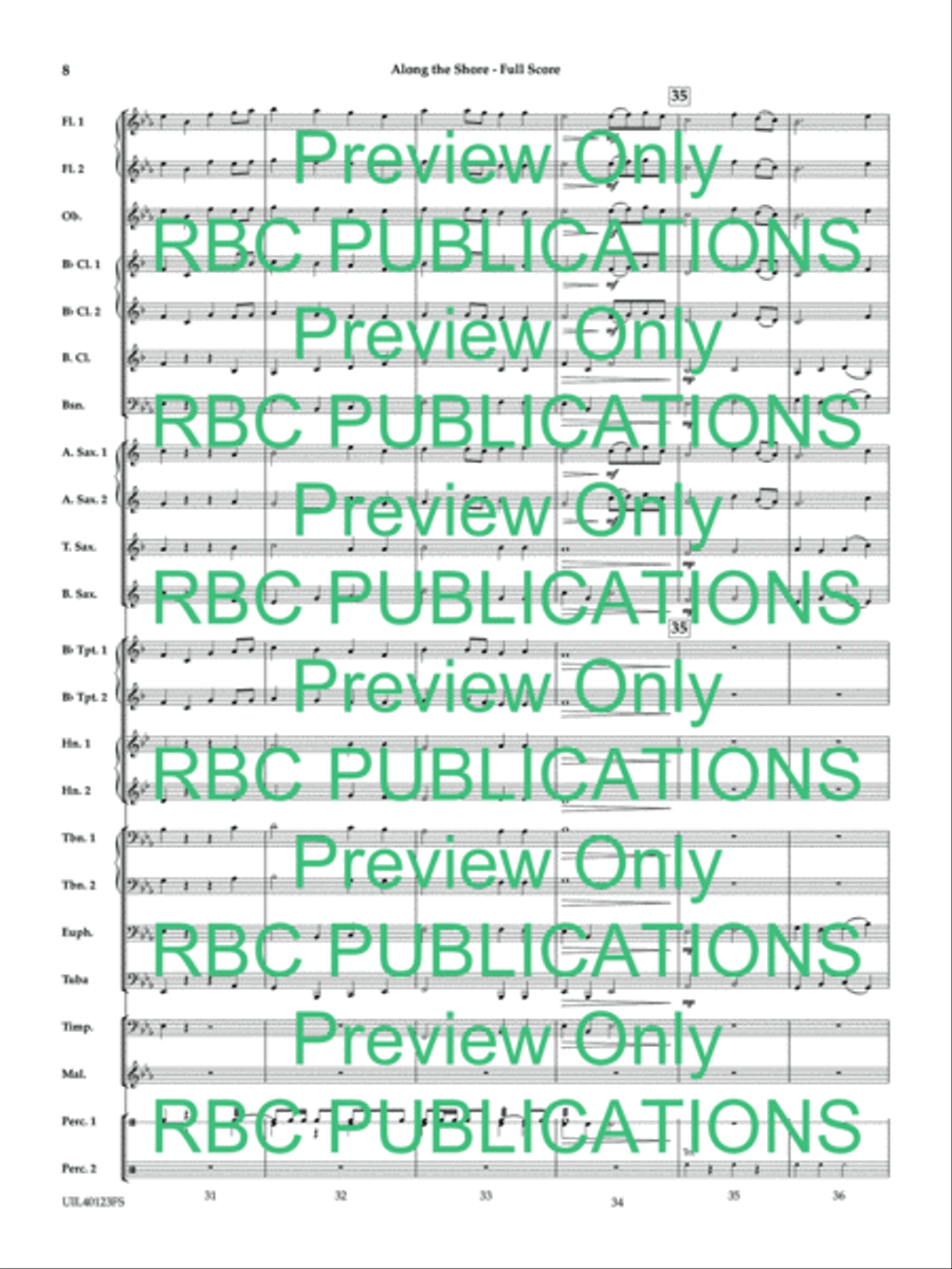 Along the Shores Along the Shores Concert Band scores gallery preview page 9