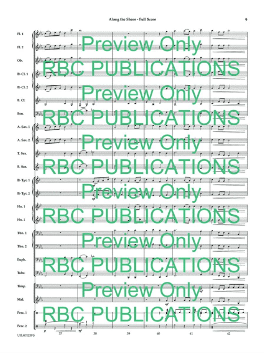 Along the Shores Along the Shores Concert Band scores gallery preview page 10