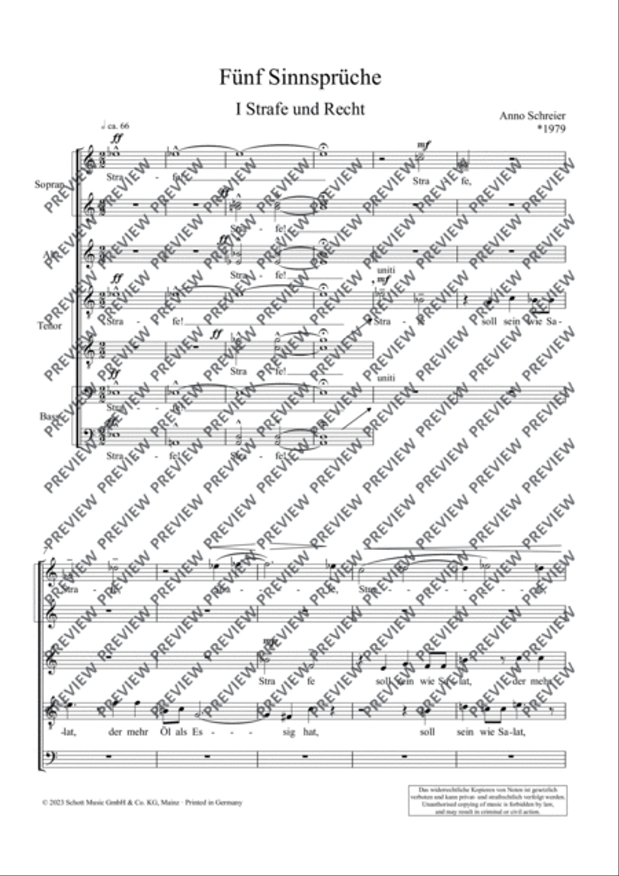 Fünf Sinnsprüche A Cappella scores gallery preview page 6