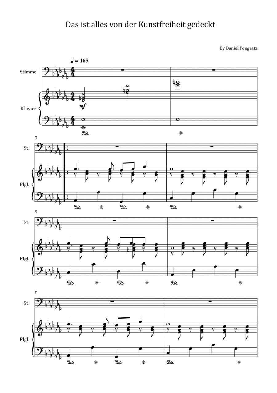 Das ist alles von der Kunstfreiheit gedeckt - For Piano and Voice With Lyrics Voice scores gallery preview page 1