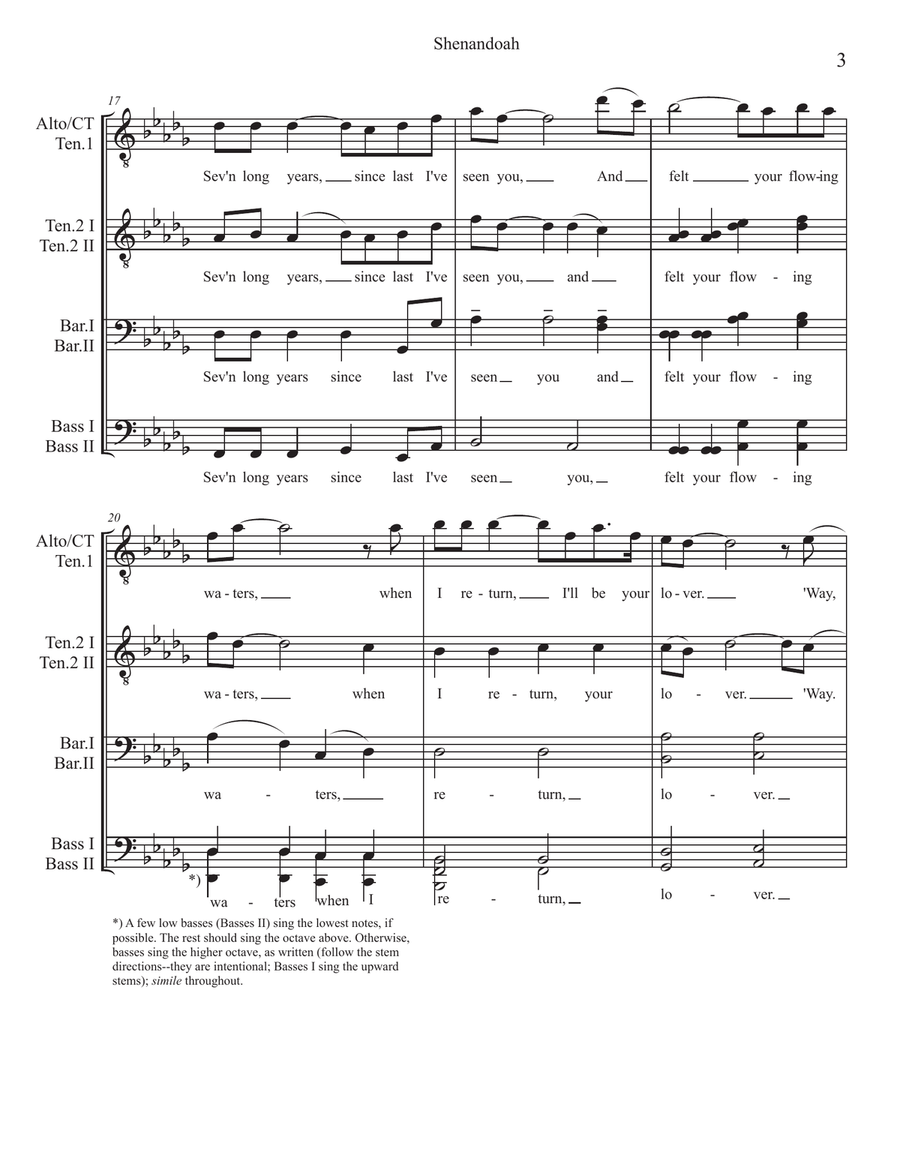 Shenandoah Shenandoah TTBB scores gallery preview page 3