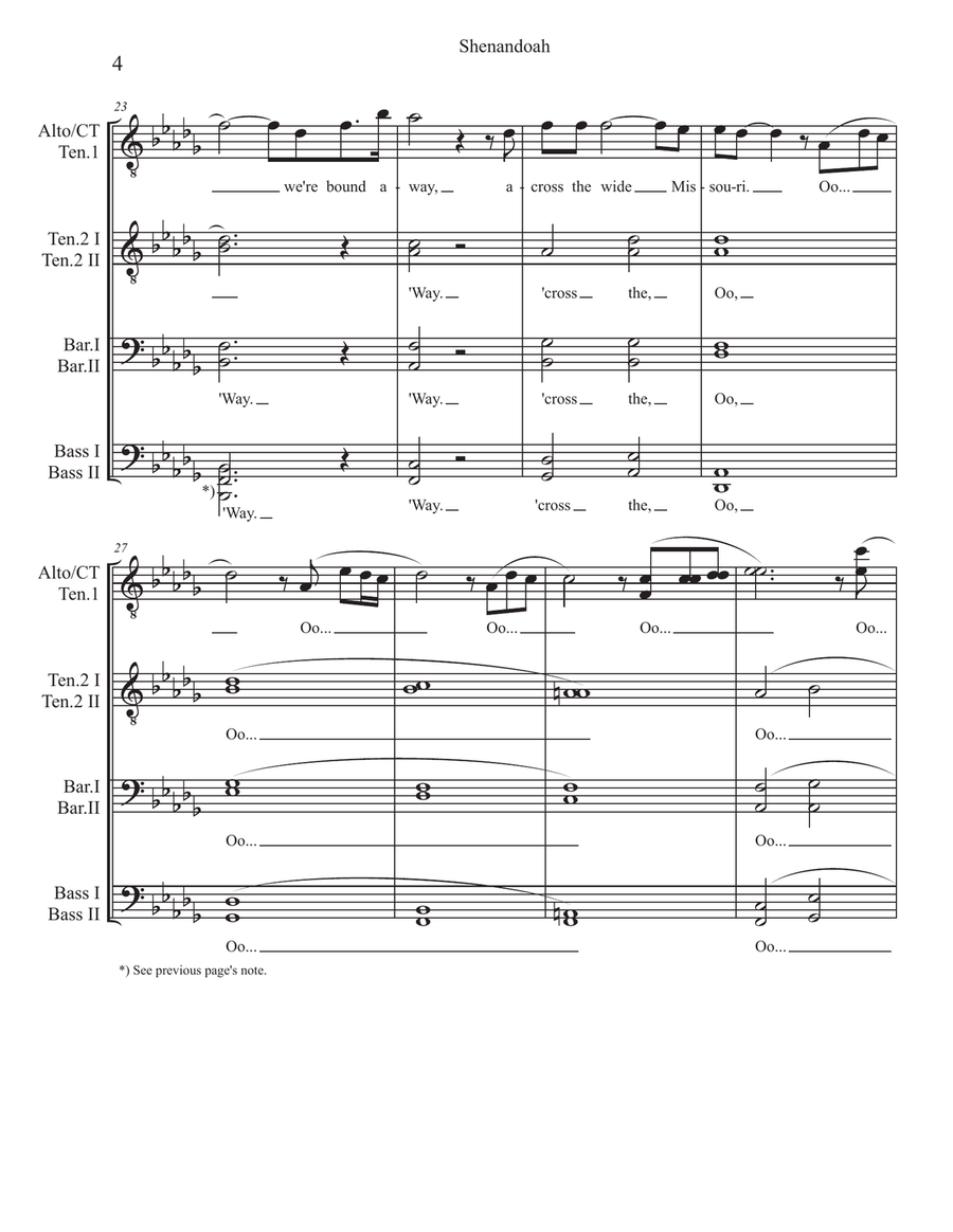 Shenandoah Shenandoah TTBB scores gallery preview page 4