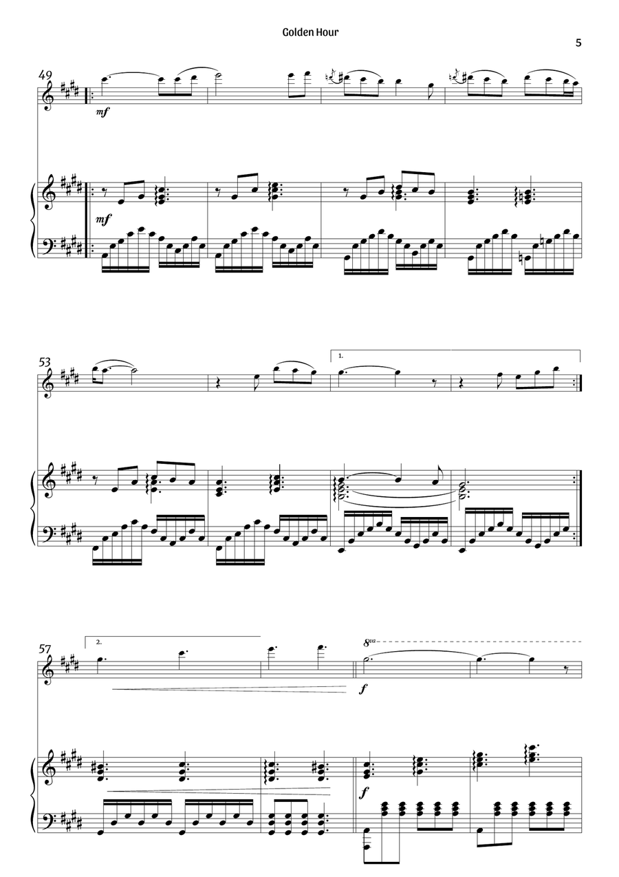 Golden Hour Flute scores gallery preview page 5