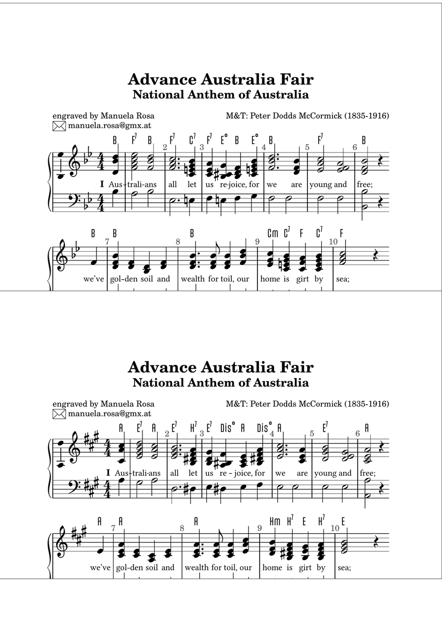 Advance Australia Fair (G major) Piano Method scores gallery preview page 4