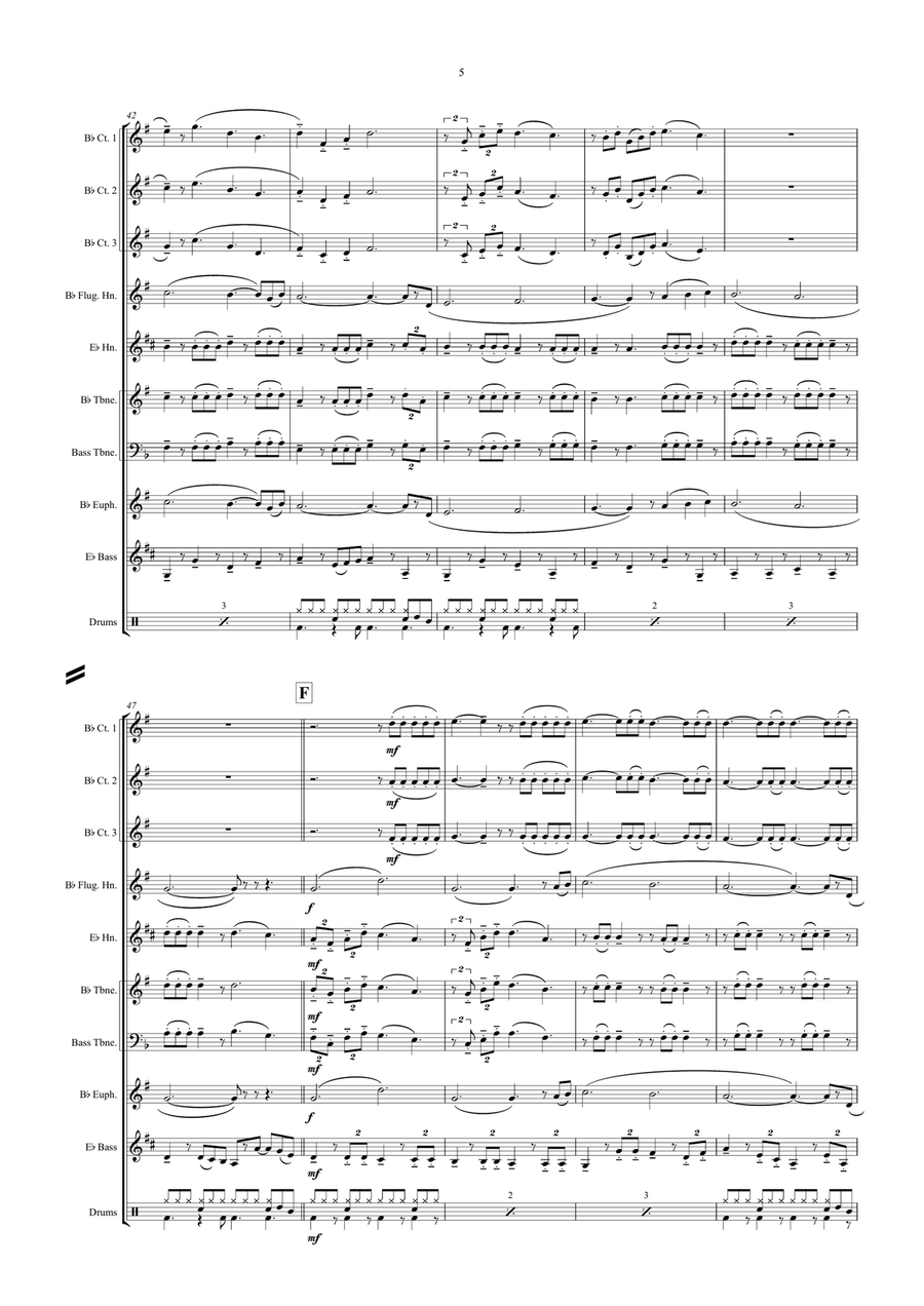 Can't Help Falling In Love Brass Ensemble scores gallery preview page 5