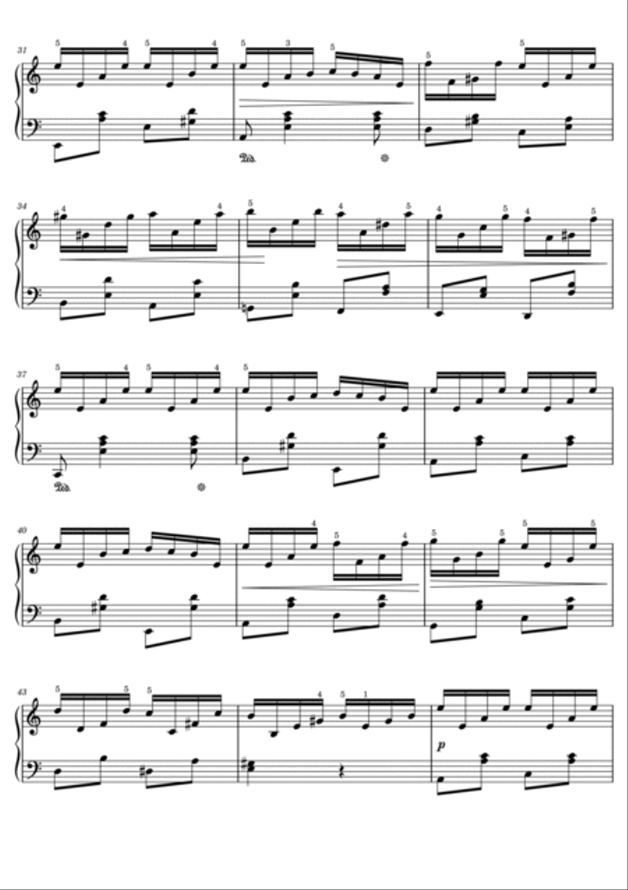 Jean Sibelius - Etude Op.76 No.2 - Original With Fingered - For Piano Solo Piano Method scores gallery preview page 3