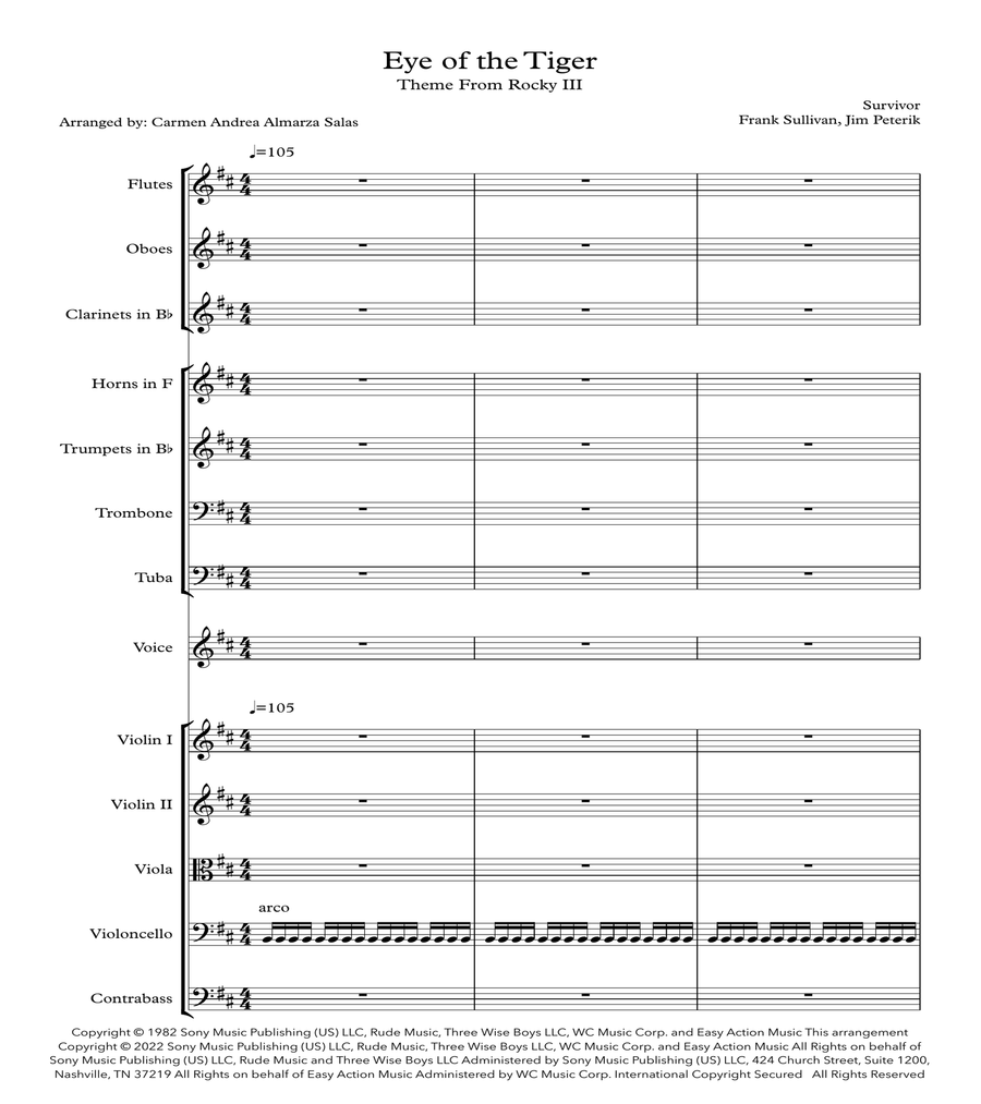 Eye Of The Tiger Full Orchestra scores gallery preview page 1