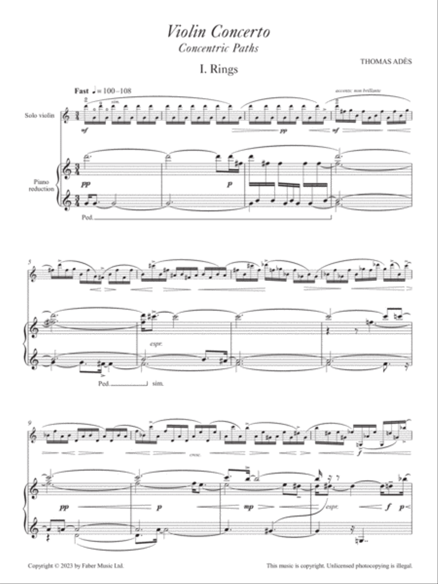 Violin Concerto Concentric Paths Violin Solo scores gallery preview page 2