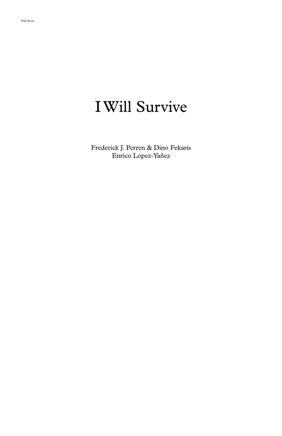 I Will Survive Full Orchestra scores gallery preview page 1