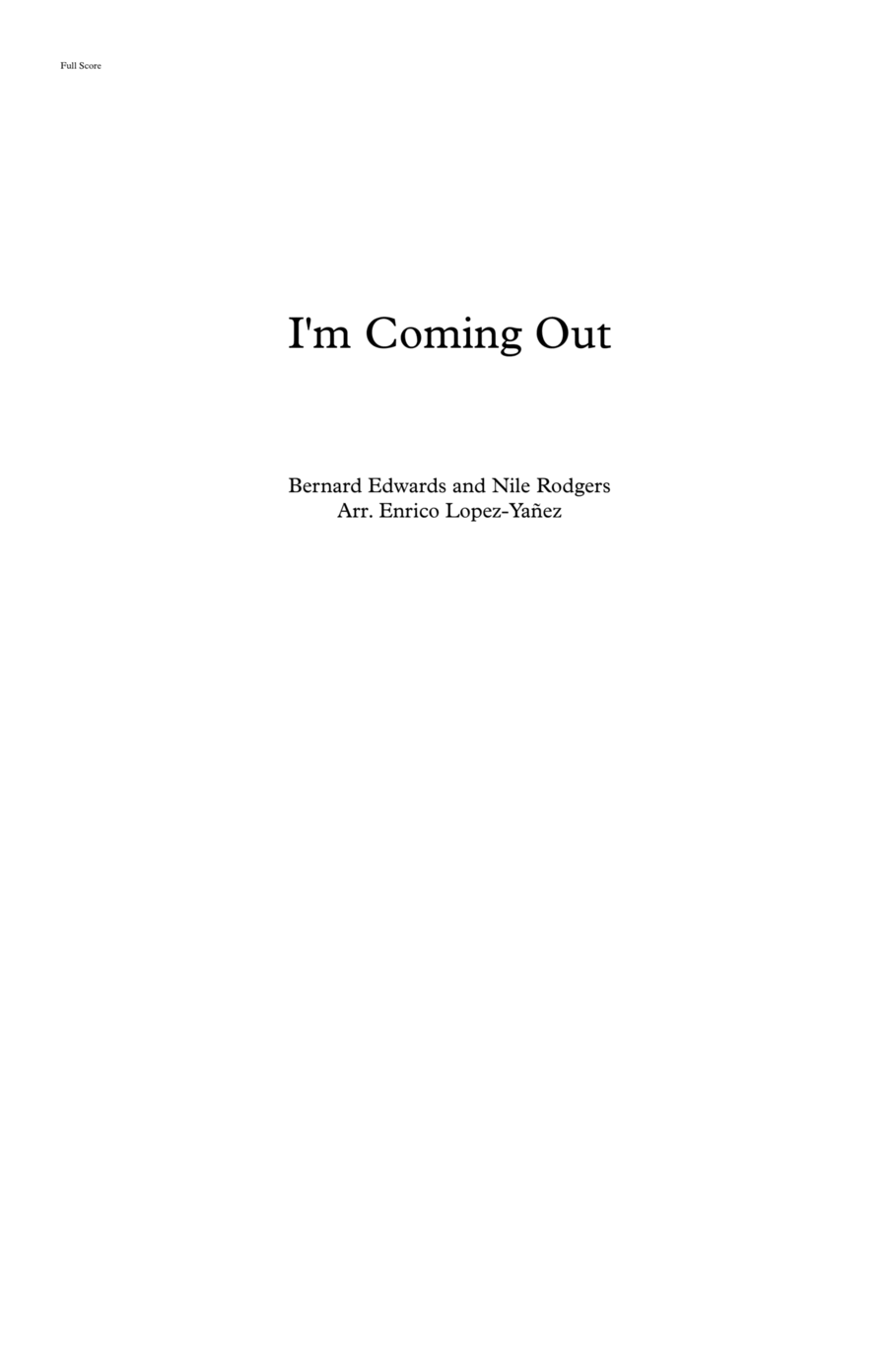 I'm Coming Out Full Orchestra scores gallery preview page 1