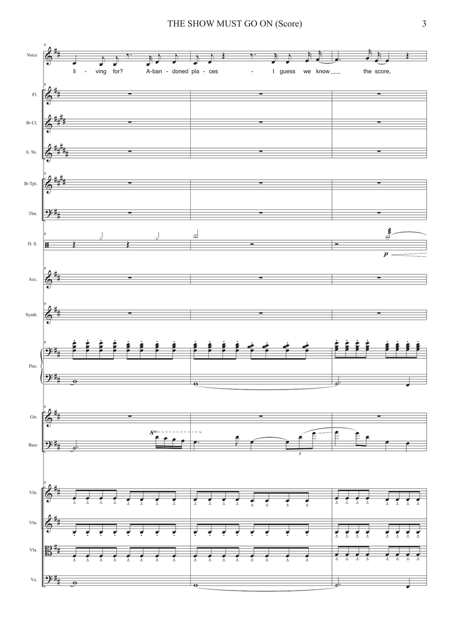 The Show Must Go On Full Orchestra scores gallery preview page 3