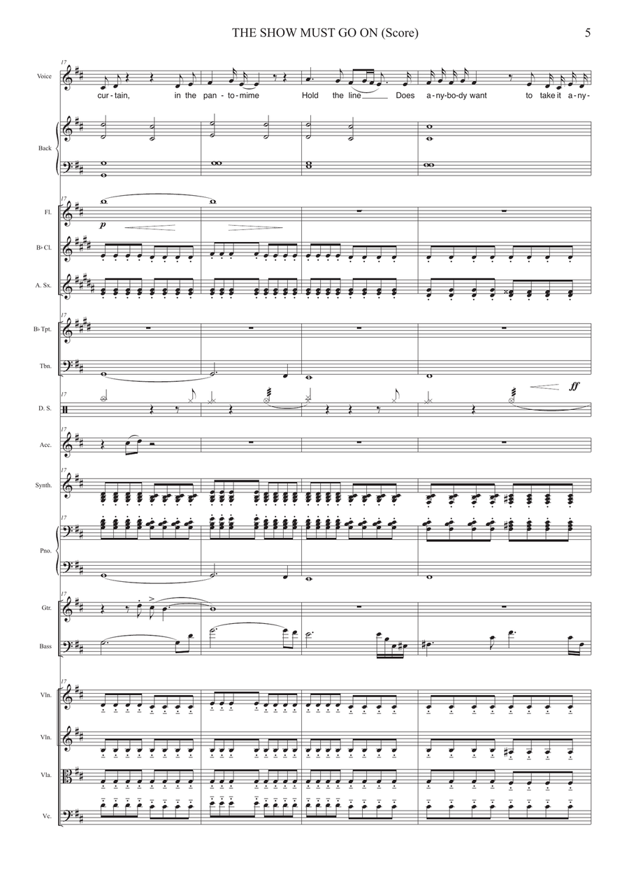 The Show Must Go On Full Orchestra scores gallery preview page 5