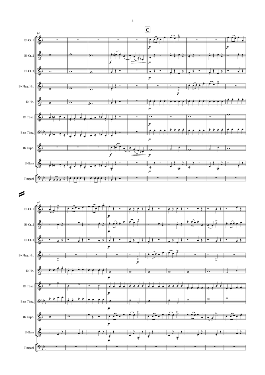 Il Maestro di Cappella (The Impresario) - Overture Brass Ensemble scores gallery preview page 3