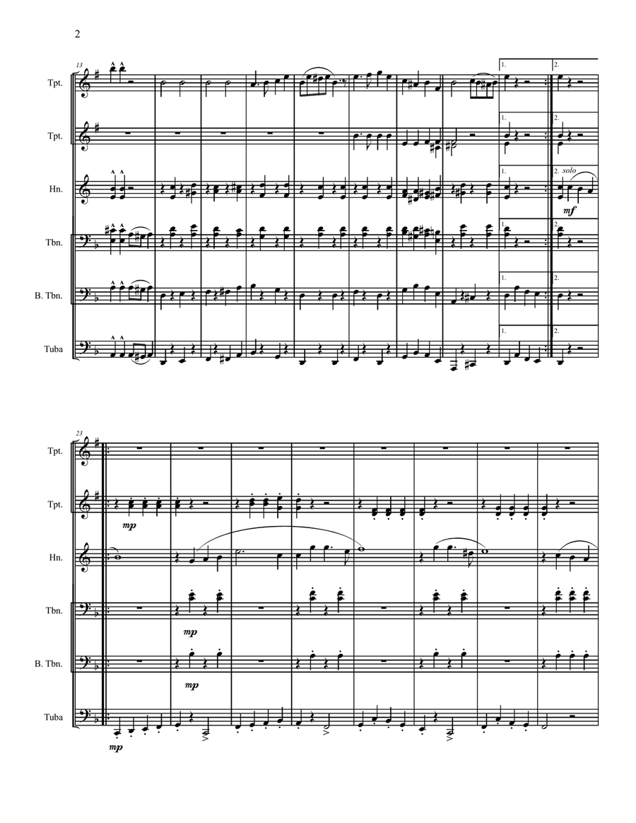 The Great Crush Collision March - Score Only Brass Ensemble scores gallery preview page 2