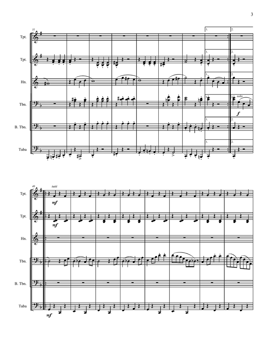 The Great Crush Collision March - Score Only Brass Ensemble scores gallery preview page 3