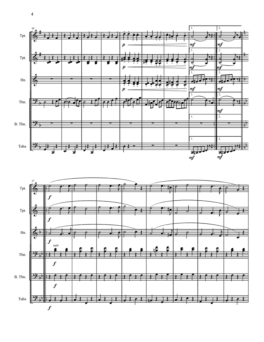 The Great Crush Collision March - Score Only Brass Ensemble scores gallery preview page 4