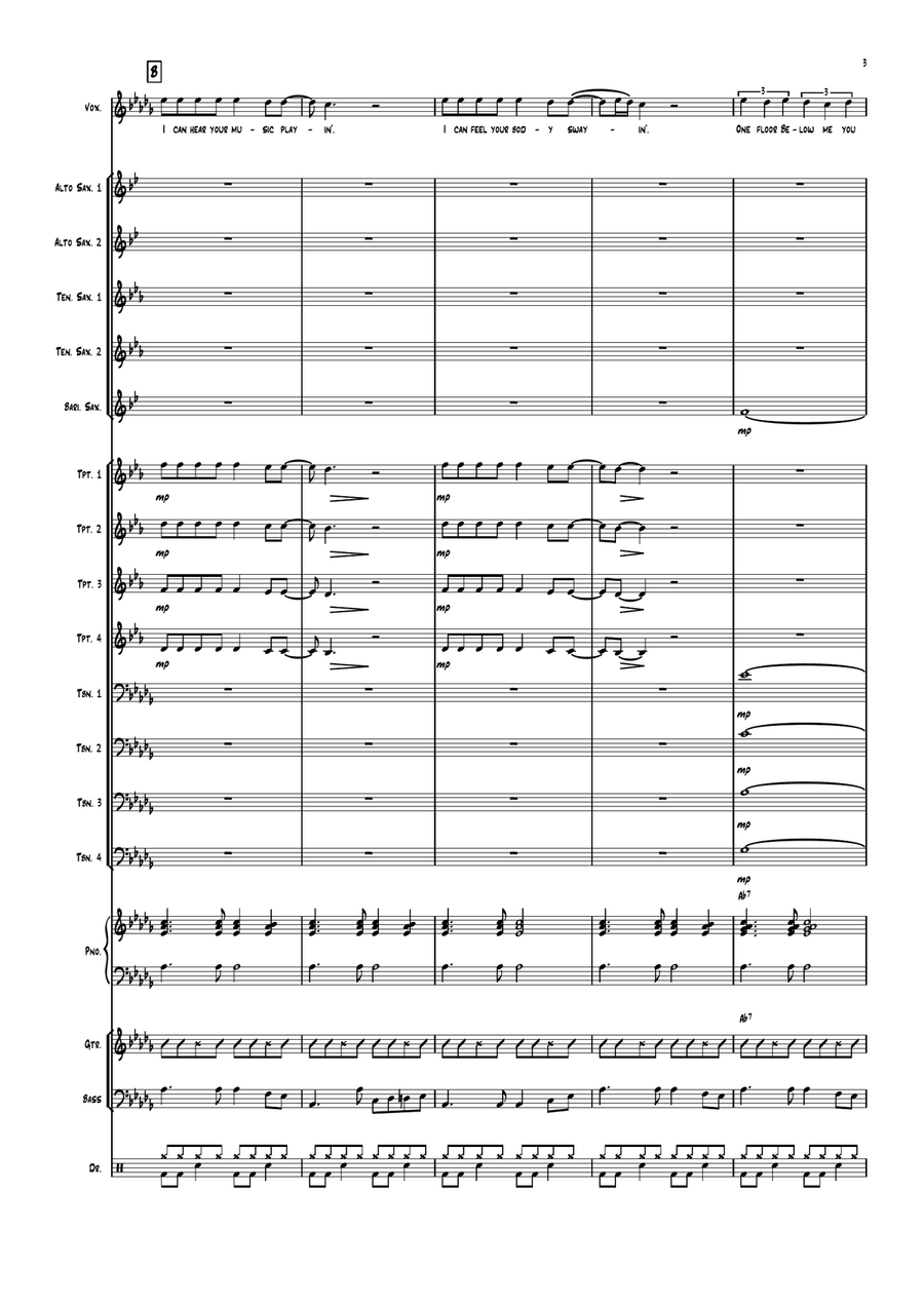 Knock Three Times Jazz Ensemble scores gallery preview page 3