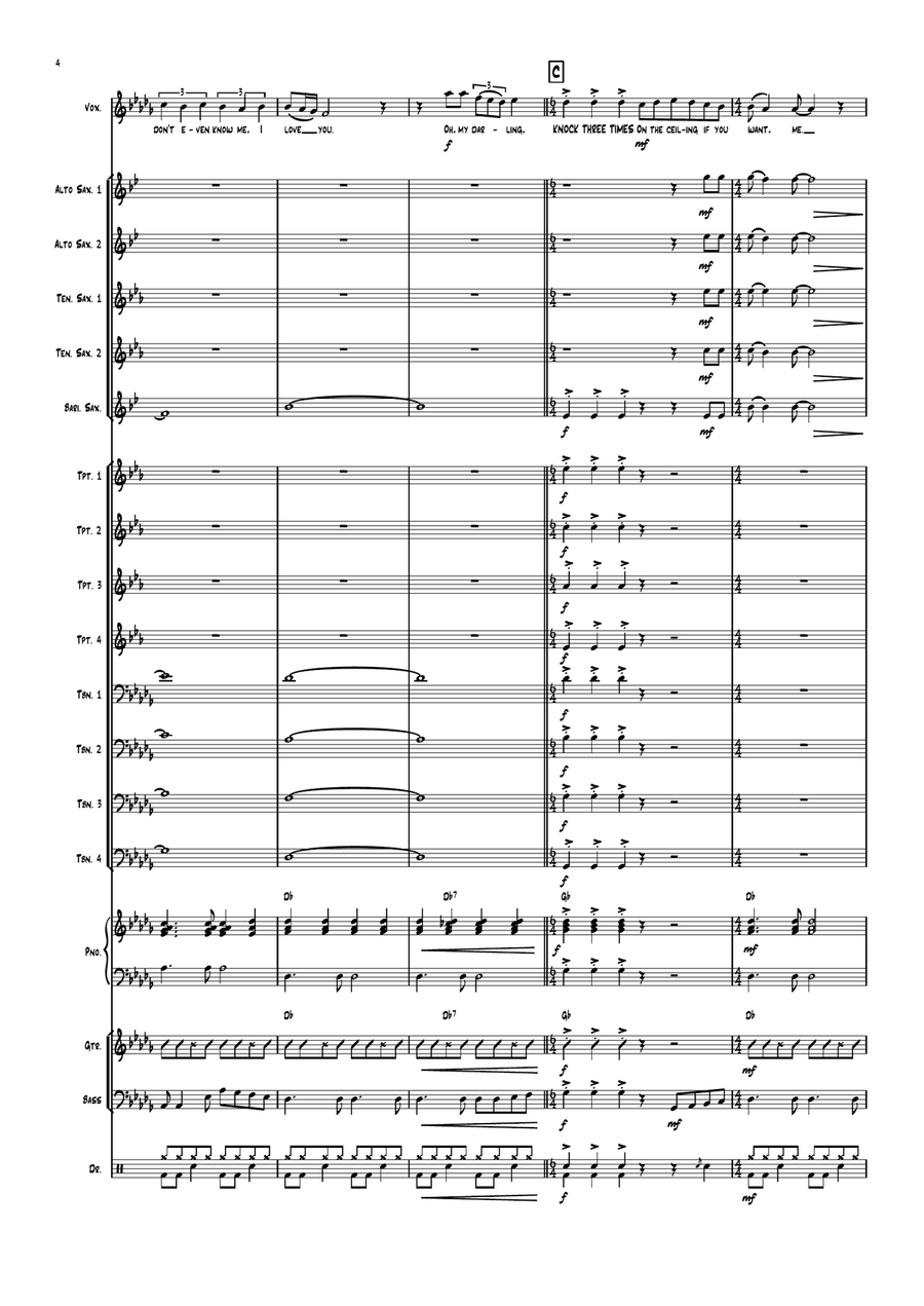 Knock Three Times Jazz Ensemble scores gallery preview page 4