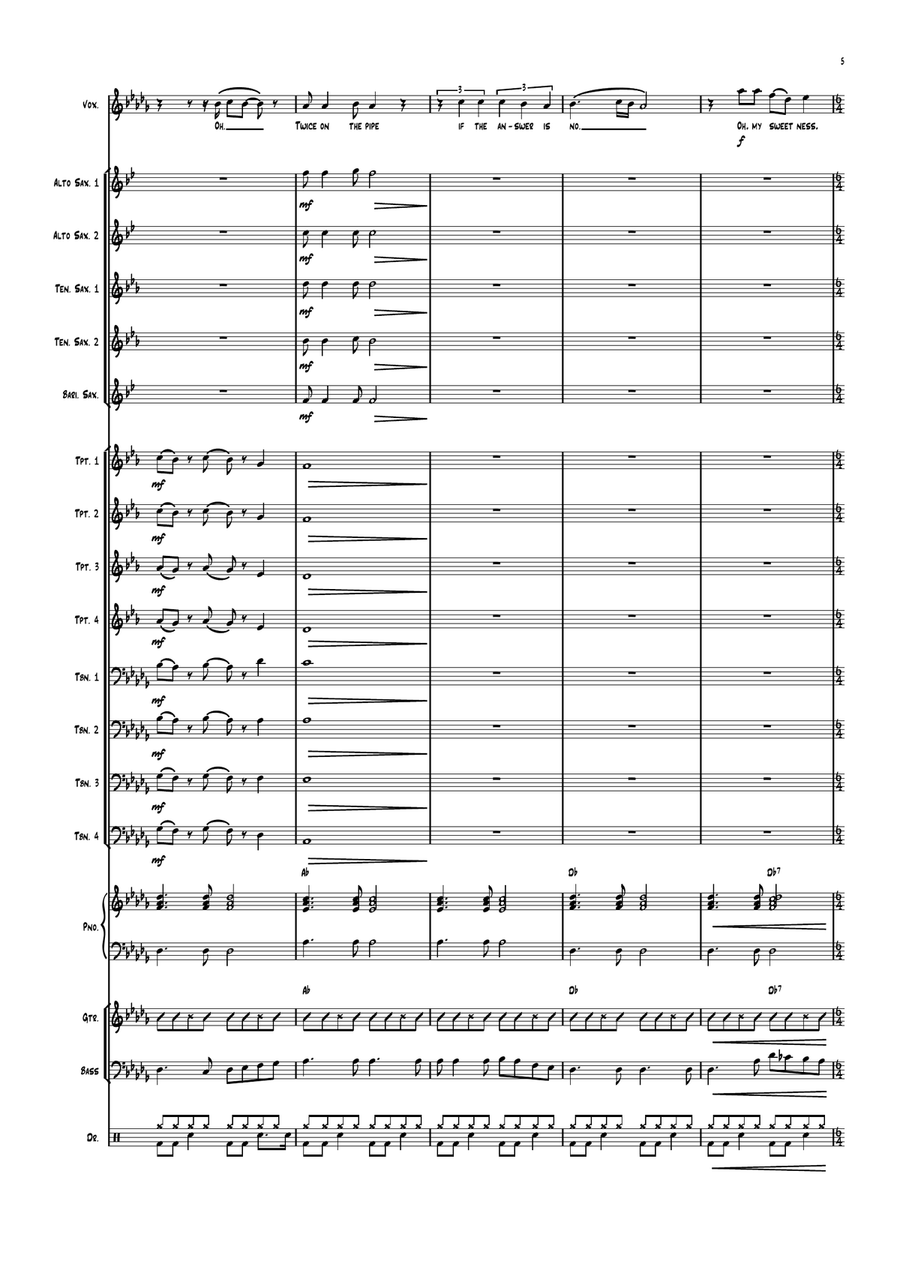 Knock Three Times Jazz Ensemble scores gallery preview page 5
