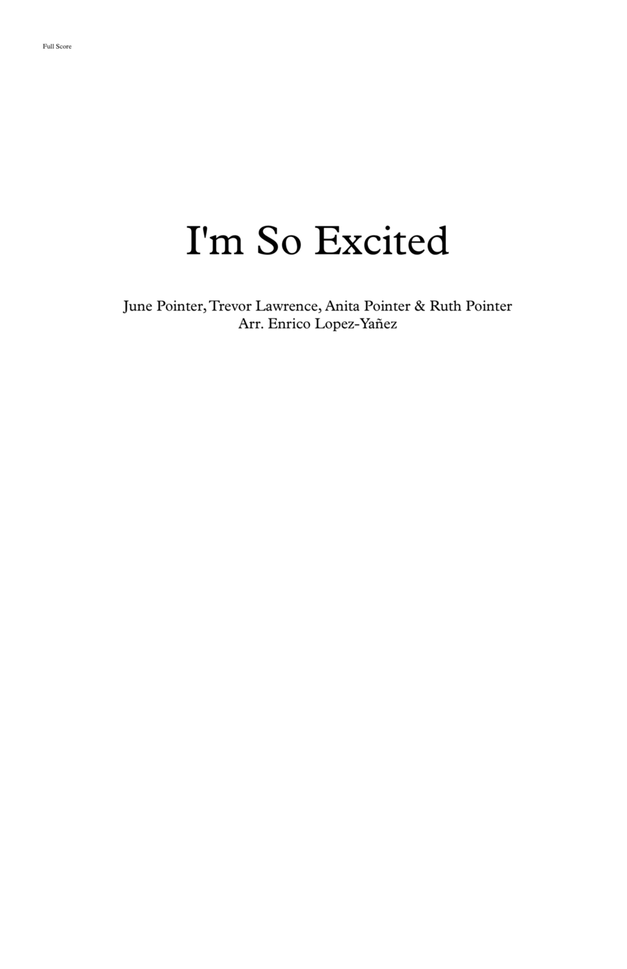 I'm So Excited Full Orchestra scores gallery preview page 1