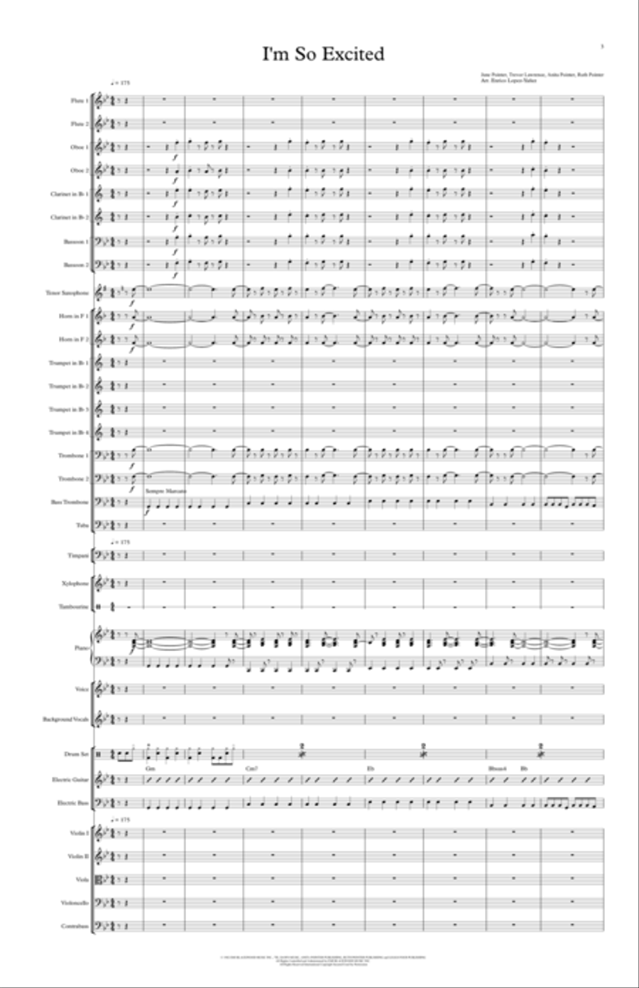I'm So Excited Full Orchestra scores gallery preview page 3