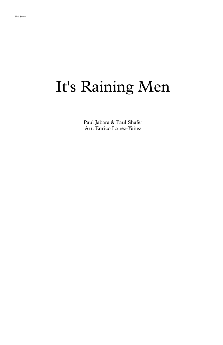 It's Raining Men Full Orchestra scores gallery preview page 1