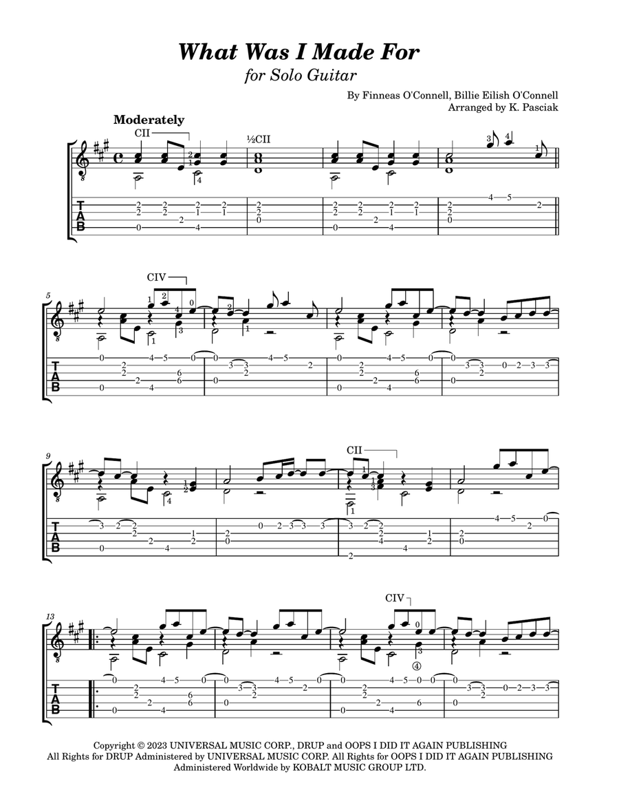 What Was I Made For? What Was I Made For? Acoustic Guitar scores gallery preview page 2