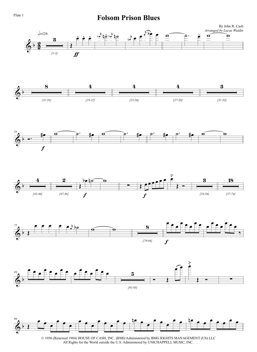 Folsom Prison Blues Full Orchestra scores gallery preview page 1