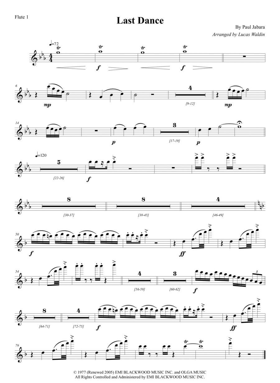 Last Dance Full Orchestra scores gallery preview page 1