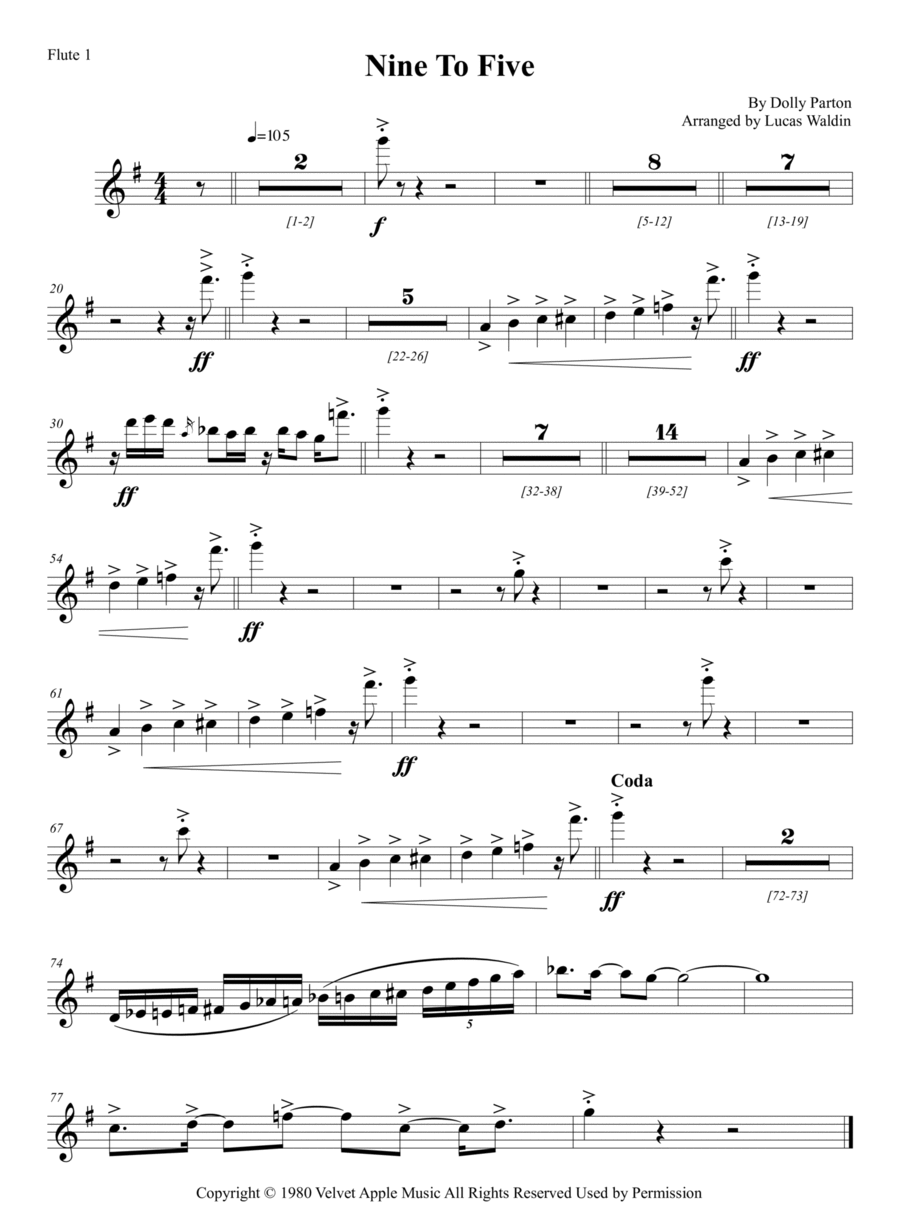 Nine To Five Full Orchestra scores gallery preview page 1