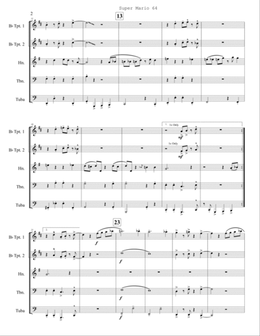 Mario 64 Brass Quintet scores gallery preview page 3