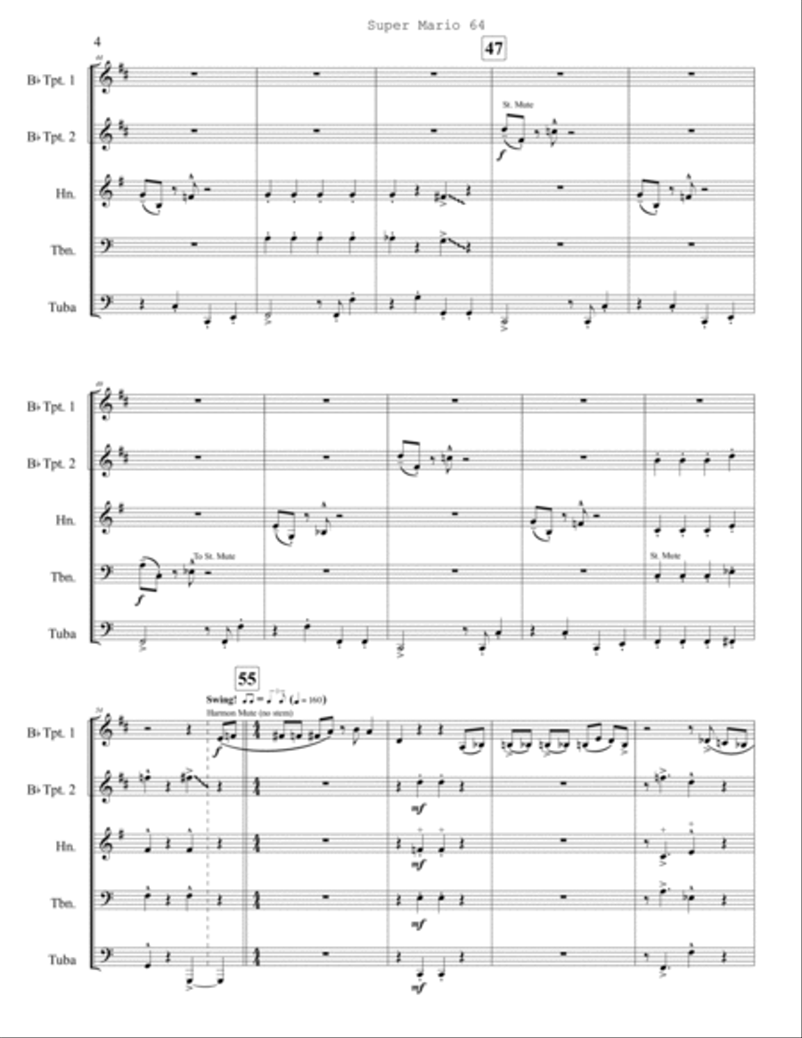 Mario 64 Brass Quintet scores gallery preview page 5